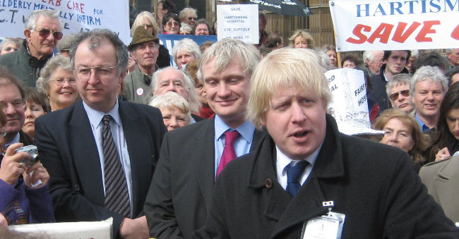 Boris Johnson at hospital demo, March 2006 by John Hemming