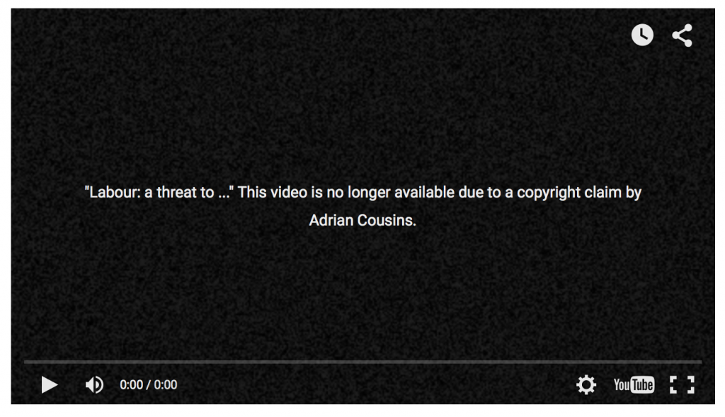 Tory attack video taken down by Adrian Cousins
