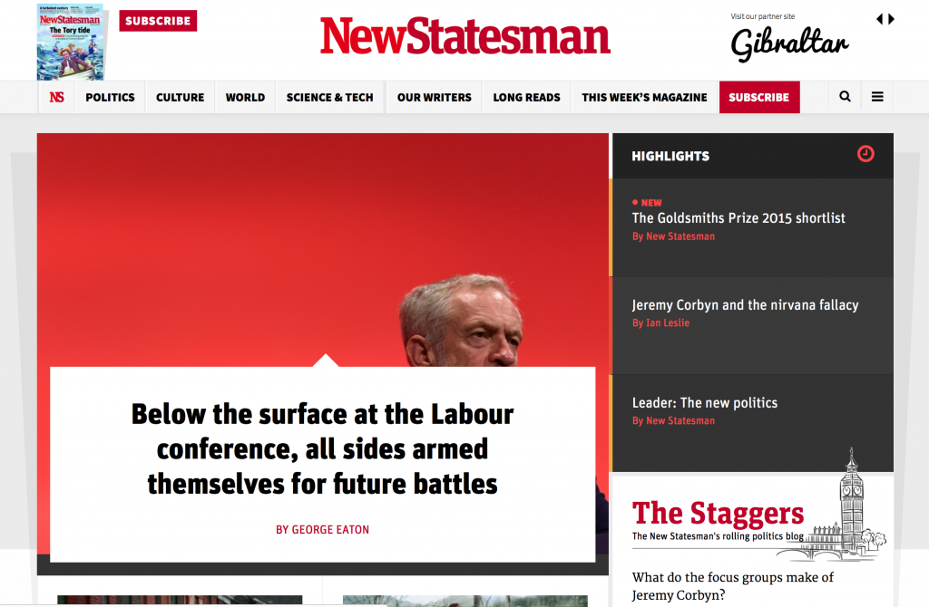 New Statesman website, October 2015