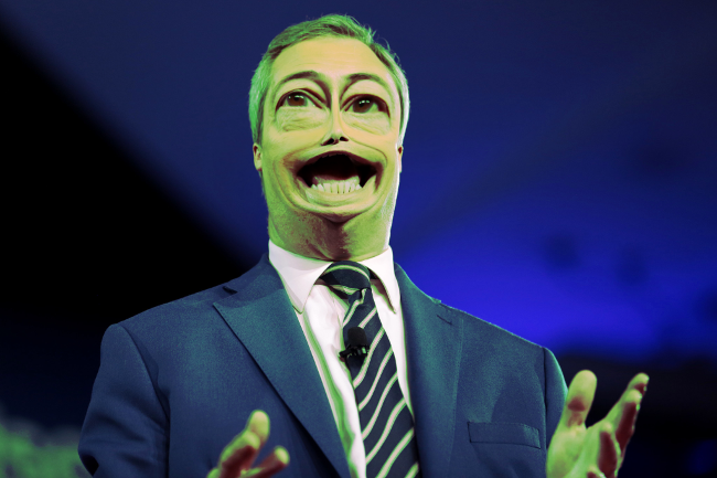 Nigel Farage caricature via Gage Skidmore small