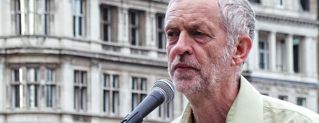Jeremy Corbyn, No More War at Parliament Square, August 2014, Garry Knight