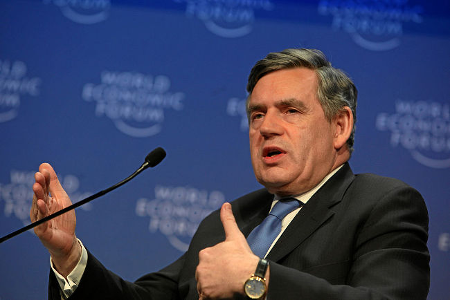 Gordon Brown, World Economic Forum January 2009, by Monika Flueckiger
