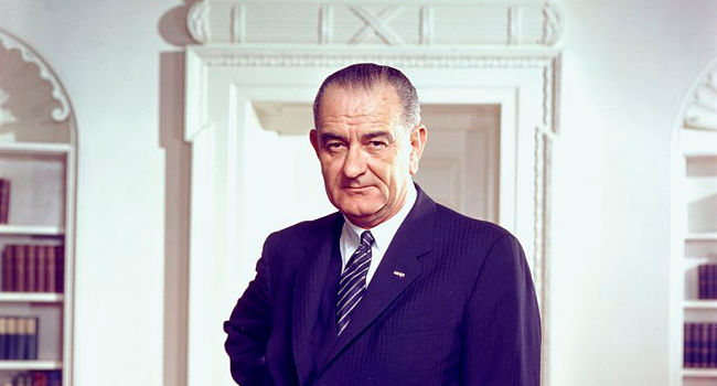 Lyndon Johnson in March 1964, by Arnold Newman, White House Press Office