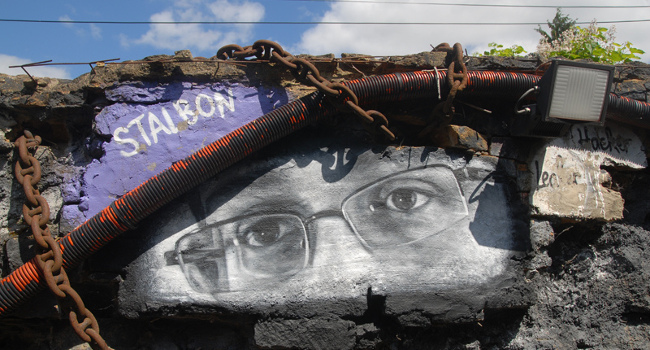 Edward Snowden mural, July 2013 by Thierry Ehrmann
