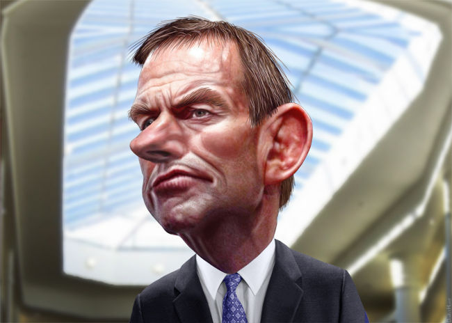 Tony Abbott caricature by DonkeyHotey