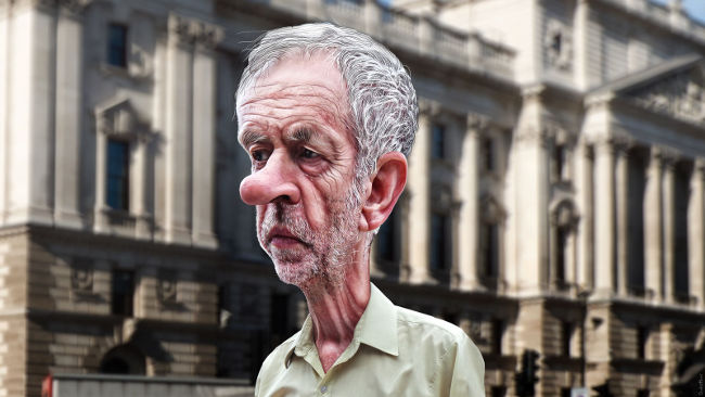 Jeremy Corbyn caricature by DonkeyHotey