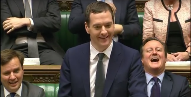 George Osborne laughs at John McDonnell, Autumn Statement 2015, via BBC