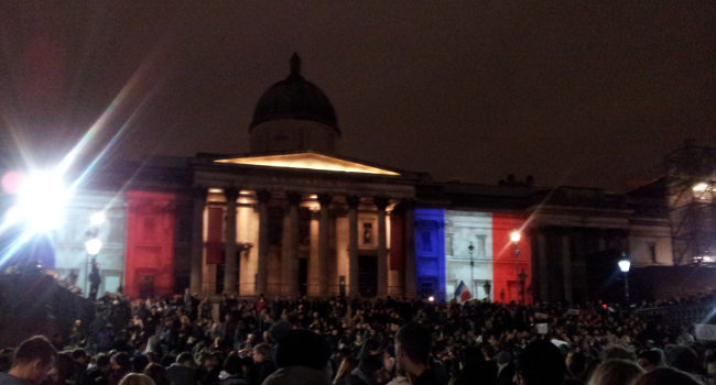 French Tricolour on National Gallery, by Jimmy Nicholls